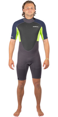 2024 Gul Mens Response 3/2mm Back Zip Shorty Wetsuit RE3319-C1 - Grey / Sulphur