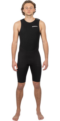 2025 Gul Mens Response 3/2mm Flatlock Short John Wetsuit RE5304-B9 - Black