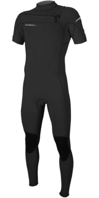 2025 O'Neill Mens Hammer 2mm Short Sleeve Chest Zip Wetsuit 5056 - Black