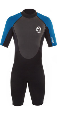 2025 Gul Junior G-Force 3mm Back Zip Shorty Wetsuit GF3307-B7 - Black / Zafir