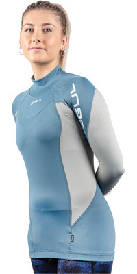 2024 Gul Womens Recore Long Sleeve Rashguard RG0331-B9 Blue / Grey
