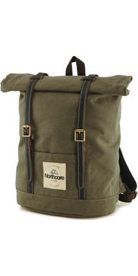 2025 Northcore Waxed Canvas Backpack NOCO118 - Olive Green