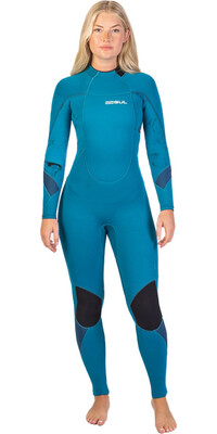 2024 Gul Womens Response 3/2mm GBS Back Zip Wetsuit RE1232-C1 - Teal / Marbel