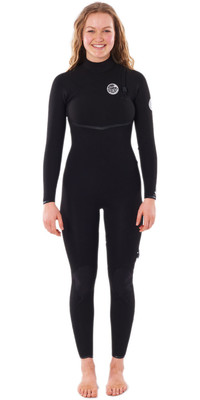 Rip Curl Womens E-Bomb 4/3mm Zip Free Wetsuit WSMYIG - Black