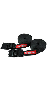 2025 Northcore D-Ring Roof Rack Straps / Tie Downs 5M NOCO22B - Black